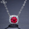 Wholesale Fashion Geometric Square Necklace Inlaid Aaa Zircon Full Diamond Allmatch Pendant For Women