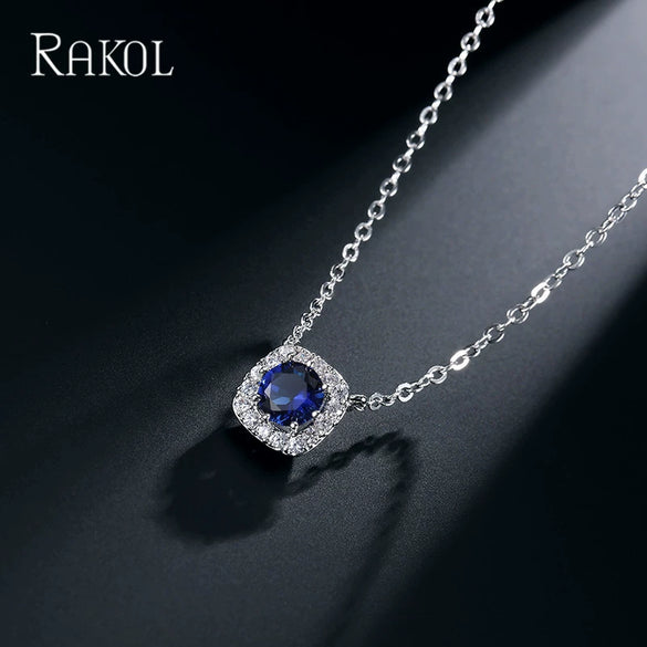 Wholesale Fashion Geometric Square Necklace Inlaid Aaa Zircon Full Diamond Allmatch Pendant For Women