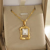 Wholesale Fashion Geometric Square Stainless Steel Lip Clavicle Necklace With White Rhinestones And Electroplating