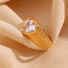 Wholesale Fashion Geometric Stainless Steel Bracelet With Casting Love Light Wave Zircon And 18K Gold Plated For Women