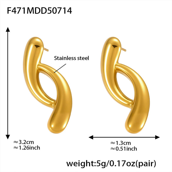 Wholesale Fashion Geometric 316L Stainless Steel Earrings With Electroplating Processing