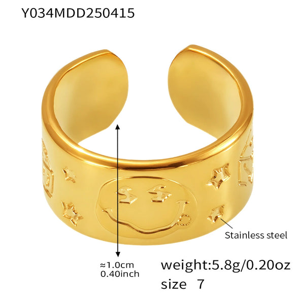 Wholesale Fashion Geometric 316L Stainless Steel Finger Ring Jewelry With Electroplating For Women