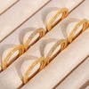 Wholesale Fashion Geometric Stainless Steel 18K Gold Plated Cnc Diamond Ring Stacked Three Element Ring For Women
