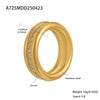 Wholesale Fashion Geometric Stainless Steel 18K Gold Plated Cnc Diamond Ring Stacked Three Element Ring For Women