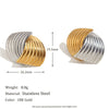 Wholesale Fashion Geometric Stainless Steel 18K Gold Plated Fan Striped Cross Earrings For Women