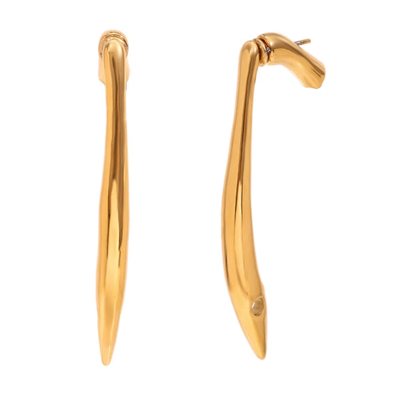 Wholesale Fashion Geometric Stainless Steel 18K Gold Plated High Heels Earrings For Women