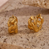 Wholesale Fashion Geometric Stainless Steel 18K Gold Plated Semicircular Chain Earrings For Women