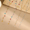 Wholesale Fashion Geometric Stainless Steel Yshaped Tassel Necklace Plated With Gold For Women