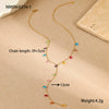 Wholesale Fashion Geometric Stainless Steel Yshaped Tassel Necklace Plated With Gold For Women