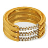 Wholesale Fashion Geometric 316L Stainless Steel 18K Gold Plated Zircon Set Ring For Women