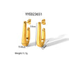 Wholesale Fashion Geometric U Shaped Stainless Steel Earrings With Pvd Furnace Real Gold Electroplating For Women