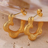 Wholesale Fashion Goldplated Hammered Flower 316L Stainless Steel Earrings For Women