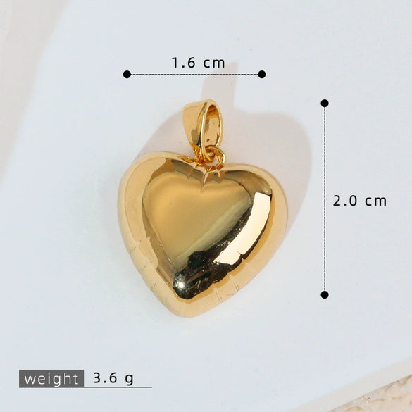 Wholesale Fashion Heart Shape Copper Jewelry Pendant With Electroplating For Women