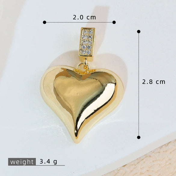 Wholesale Fashion Heart Shape Copper Jewelry Pendant With Electroplating For Women