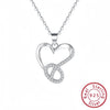 Wholesale Fashion Heart Shape S925 Sterling Silver Pendant Clavicle Necklace