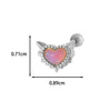 Wholesale Fashion Heart Shaped Copper Jewelry For Women Cartilage Puncture Ear Bone Nail With Zirconium Love Chain And Stainless Steel Rod