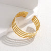 Wholesale Fashion High End Opening Joker Bracelet In Stainless Steel With Geometric Design And Electroplating Treatment