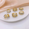 Wholesale Fashion Highend Hollow Weaving Geometric Copper 18K Gold Plated Ring Jewelry