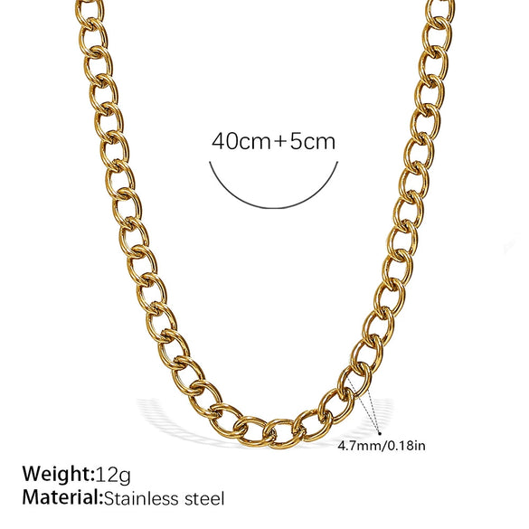 Wholesale Fashion Hiphop 316L Stainless Steel Necklace Jewelry Plated 18K Gold With Regular Chain Sets