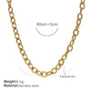 Wholesale Fashion Hiphop 316L Stainless Steel Necklace Jewelry Plated 18K Gold With Regular Chain Sets