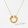 Wholesale Fashion Hollow C Shaped Glow Pendant Necklace In Stainless Steel With Electroplated Color Preservation For Women