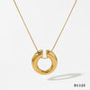 Wholesale Fashion Hollow C Shaped Glow Pendant Necklace In Stainless Steel With Electroplated Color Preservation For Women