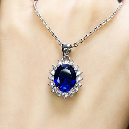 Wholesale Fashion Imitation Blue Crystal Sapphire Sunflower Jewelry Set