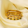 Wholesale Fashion Ins Style Natural Stone Flower 3D Smooth Stainless Steel Bracelet With 18K Vacuum Plating