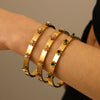 Wholesale Fashion Ins Style Natural Stone Flower 3D Smooth Stainless Steel Bracelet With 18K Vacuum Plating