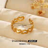 Wholesale Fashion Ins Style Stainless Steel Heart Shape Love Ring 18K Gold Plated For Women