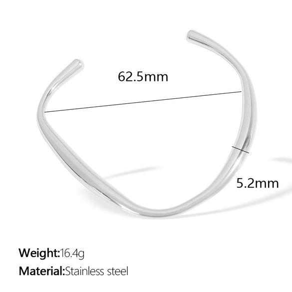 Wholesale Fashion Ins Style 316L Stainless Steel Electroplated Irregular Cshaped Opening Bracelet For Women