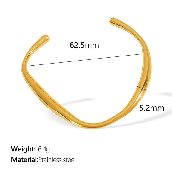 Wholesale Fashion Ins Style 316L Stainless Steel Electroplated Irregular Cshaped Opening Bracelet For Women