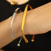 Wholesale Fashion Ins Style 316L Stainless Steel Electroplated Irregular Cshaped Opening Bracelet For Women