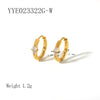 Wholesale Fashion Ins Zircon Earrings Stainless Steel Light Luxury Geometric Rhombus 18K Goldplated Vacuum Real Gold Electroplating In Pvd Furnace