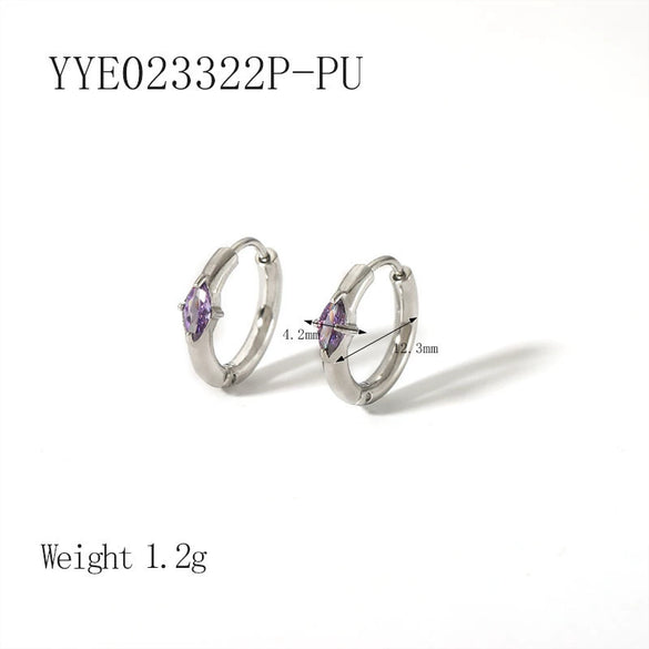 Wholesale Fashion Ins Zircon Earrings Stainless Steel Light Luxury Geometric Rhombus 18K Goldplated Vacuum Real Gold Electroplating In Pvd Furnace