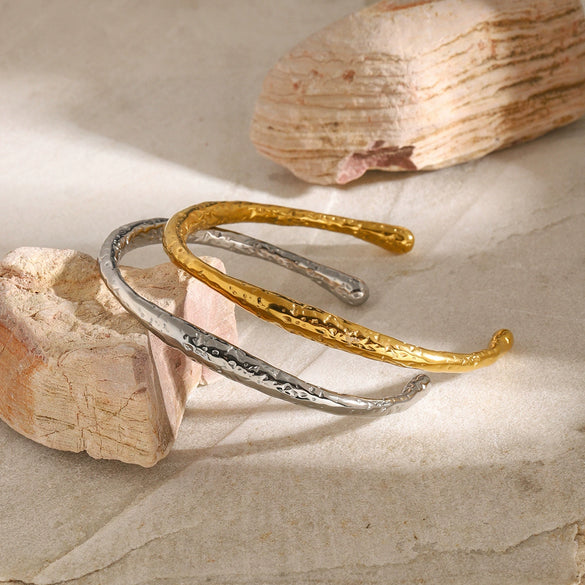 Wholesale Fashion Irregular Geometry Stainless Steel Electroplated Opening Bracelet Jewelry