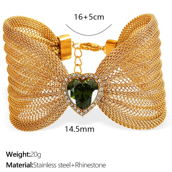 Wholesale Fashion Jewelry Bracelet 316L Stainless Steel Bow Butterfly Electroplating Style