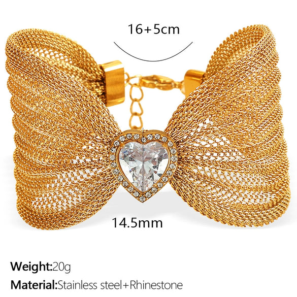 Wholesale Fashion Jewelry Bracelet 316L Stainless Steel Bow Butterfly Electroplating Style