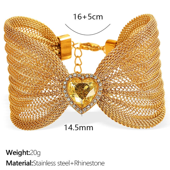 Wholesale Fashion Jewelry Bracelet 316L Stainless Steel Bow Butterfly Electroplating Style
