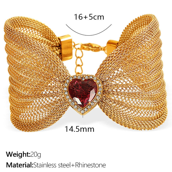 Wholesale Fashion Jewelry Bracelet 316L Stainless Steel Bow Butterfly Electroplating Style