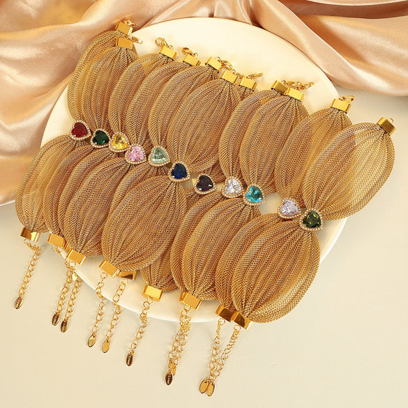 Wholesale Fashion Jewelry Bracelet 316L Stainless Steel Bow Butterfly Electroplating Style