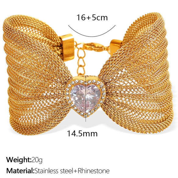 Wholesale Fashion Jewelry Bracelet 316L Stainless Steel Bow Butterfly Electroplating Style