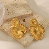 Wholesale Fashion Jewelry Lotus Leaf Shaped Titanium Steel And Stainless Steel Earrings With Electroplating Pvd Furnace Real Gold Treatment Small Fresh Style For Women