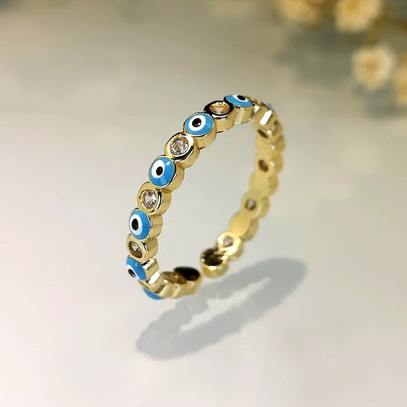 Wholesale Fashion Jewelry Opening Copper Ring Electroplated Gold Inlaid Crystal Zircon Geometric Design For Women