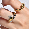 Wholesale Fashion Jewelry Stainless Steel Geometric Round Diamond Ring Gold And Silver Color Matching Electroplated For Women