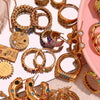 Wholesale Fashion Jewelry Stainless Steel Gold Plated Earrings Necklace And Joker Ring With Heart Water Drop Bell Patterns