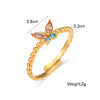 Wholesale Fashion Jewelry Stainless Steel Gold Plated Earrings Necklace And Joker Ring With Heart Water Drop Bell Patterns