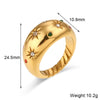 Wholesale Fashion Jewelry Stainless Steel Gold Plated Earrings Necklace And Joker Ring With Heart Water Drop Bell Patterns