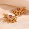 Wholesale Fashion Jewelry Stainless Steel 18K Gold Plated Shell Starfish Geometric Earrings For Women