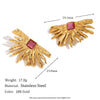 Wholesale Fashion Jewelry Stainless Steel 18K Gold Plated Shell Starfish Geometric Earrings For Women